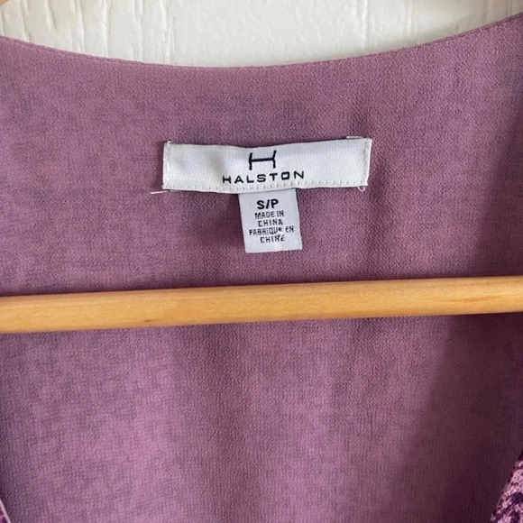 Halston Womens Split Sleeve Midi Wrap Dress - Picture 5 of 7